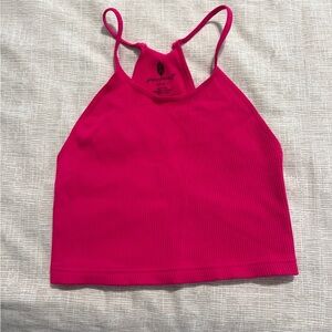 Free People happiness runs crop tank, hot pink SZ XS/S